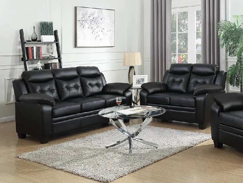 Durability testing for latex pillows-Finley Upholstered Pillow Top Arm Living Room Set Black