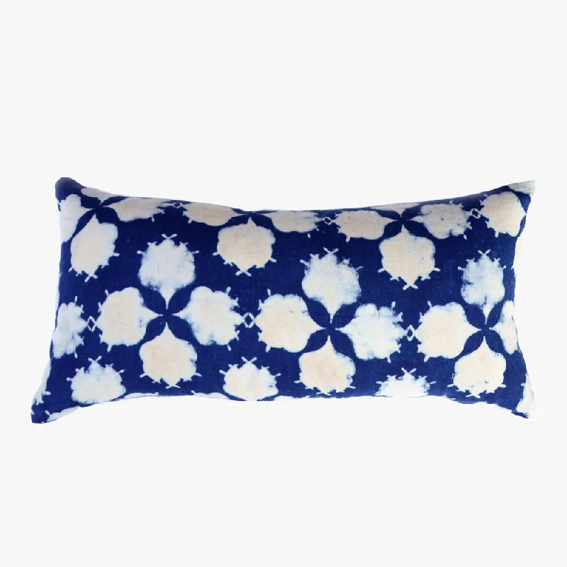 Comfort level of buckwheat pillows-Indigo Filament Lumbar Pillow Cover