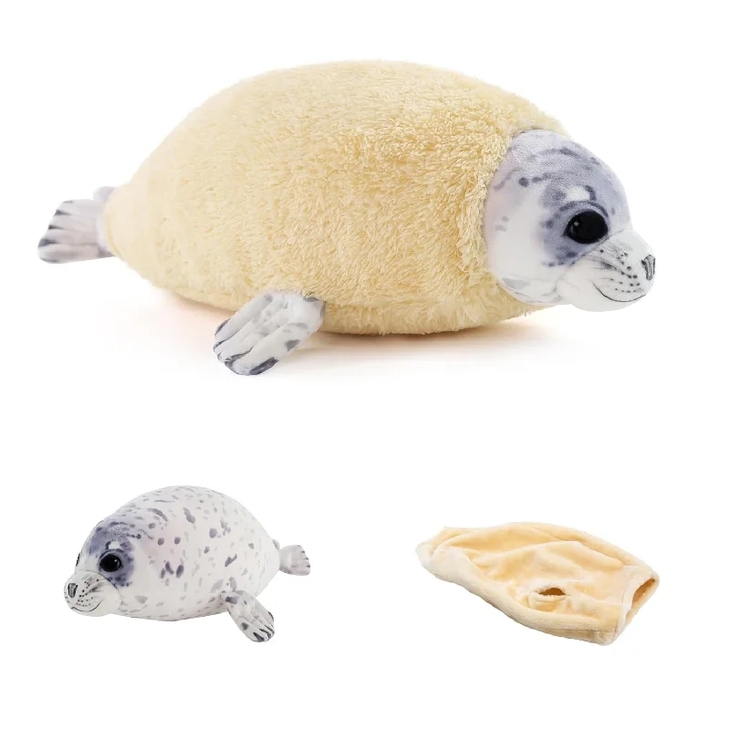 How pillows improve sleep posture-12‘’Molting Seal Plush Pillow,Soft Stuffed Animal Toy,Chubby Blob Seal Plushie