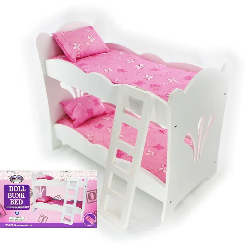 Are cervical pillows good for students-18 Inch Doll Furniture White Wooden Bunk Beds With 2 Pink Pillows, 2 Pink Cush