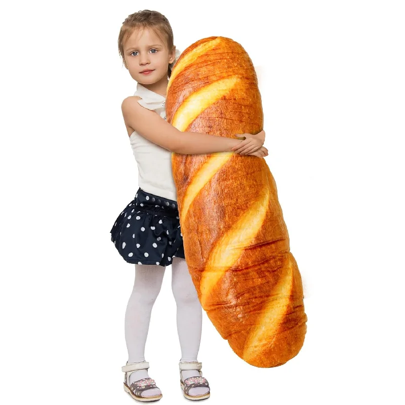 Breathability options for buckwheat pillows-40" Bread Pillow Giant Bread Plush Pillow 3D Simulation Baguette Pillow Funny