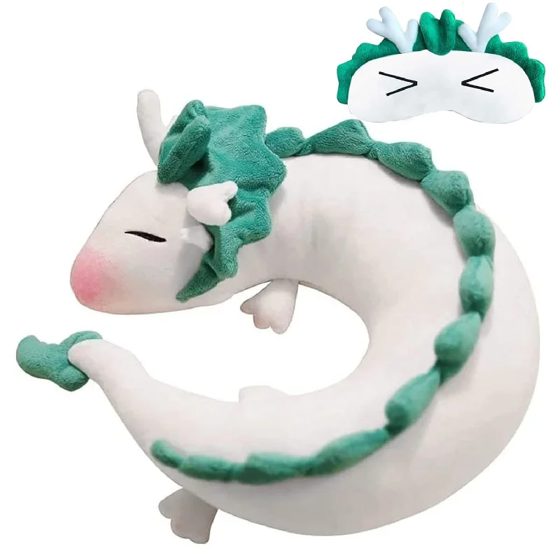 Pillow height and shoulder comfort-Dragon Neck Pillow Anime Cute Haku Dragon Pillow Anime Plush Doll Toy Kids Tra