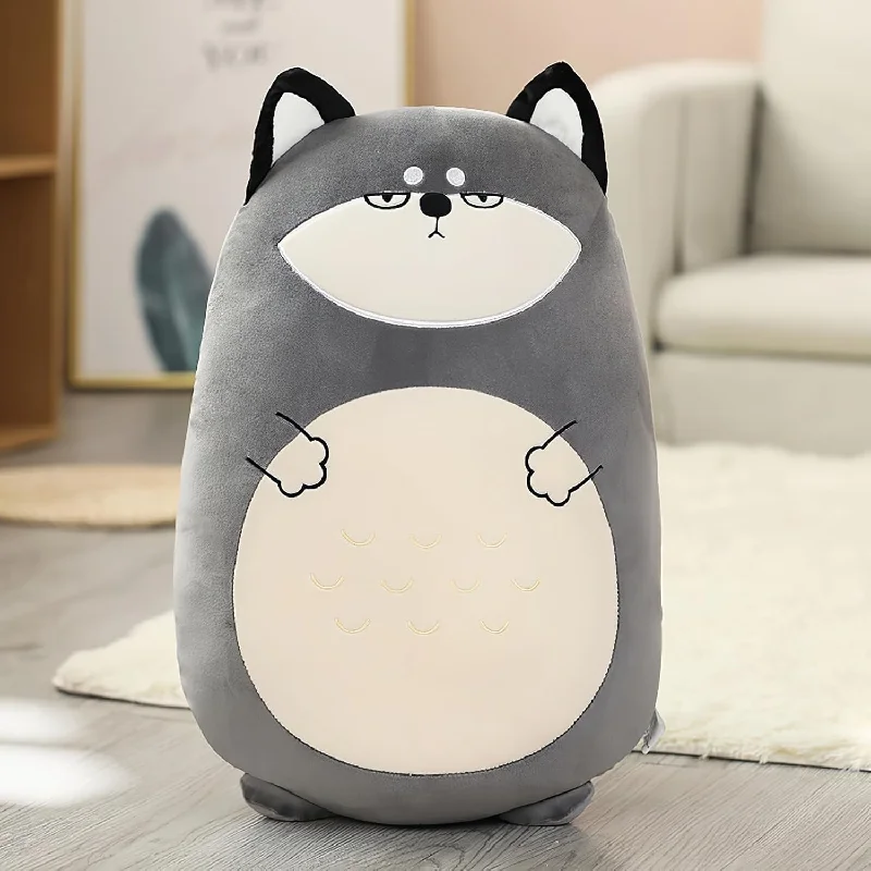 Weight comparison of latex pillows-Husky Plush Pillow, 23.6" Stuffed Husky Plush Toys Kawaii Cartoon Sleep Huggin