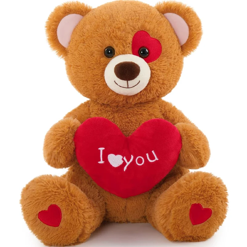 Material options for cervical pillows-I Love You Teddy Bear Plush Toy, 20” Bear Stuffed Animal With Red Heart Pillow