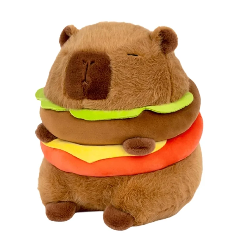 Pillow height and sleep comfort adjustment-Realistic Capybara Burger Plush, Cute Capybara Stuffed Animal Pillow Plushie T