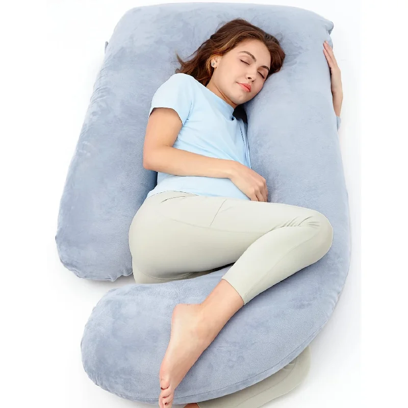 How to pick an antibacterial buckwheat pillow-U Shaped 57 Inch Maternity Pillow For Pregnant Women