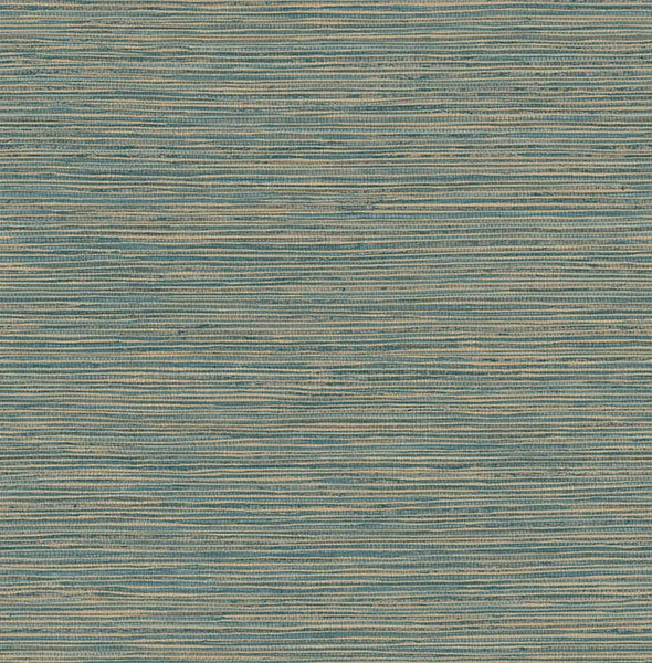 Sci-fi futuristic city wallpaper-Alton Teal Faux Grasscloth Wallpaper from Fusion Advantage Collection