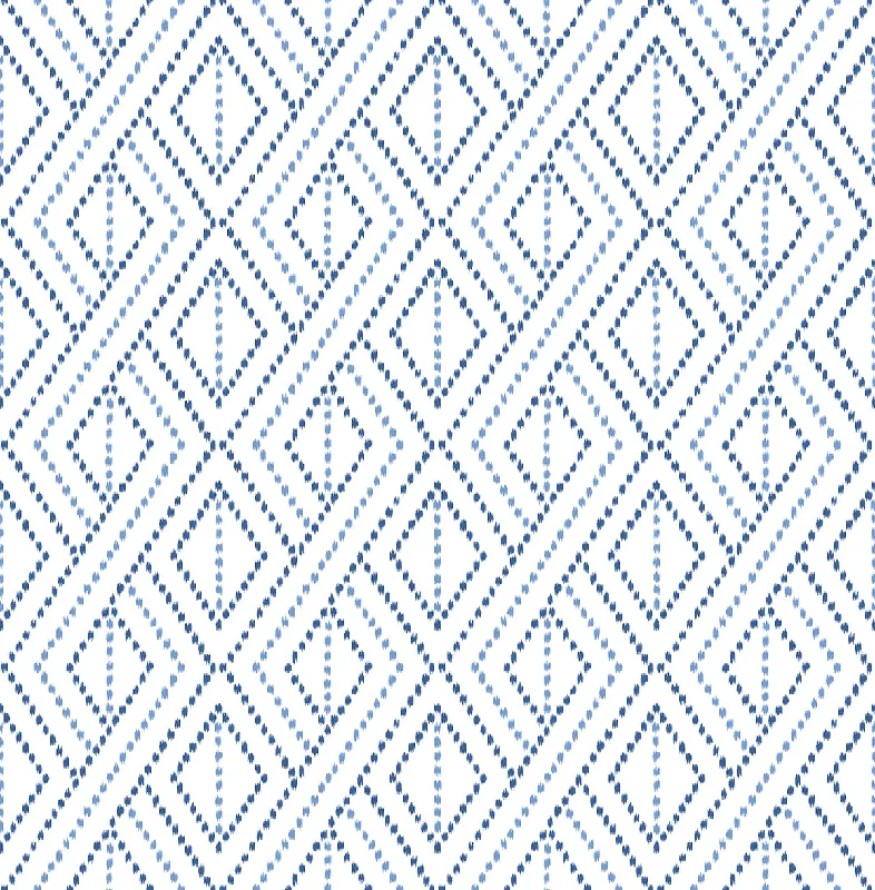 Minimal line wallpaper free-Boho Grid Peel & Stick Wallpaper in Denim Blue