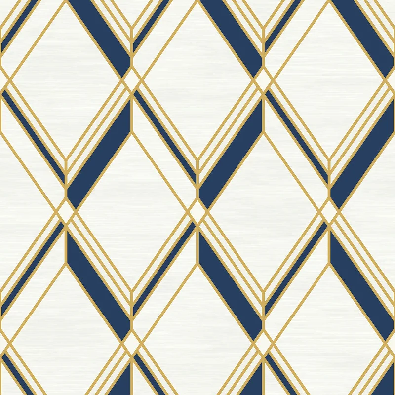 Wallpaper resolution tweak tips-Brooklyn Diamond Metallic Gold & Navy Wallpaper