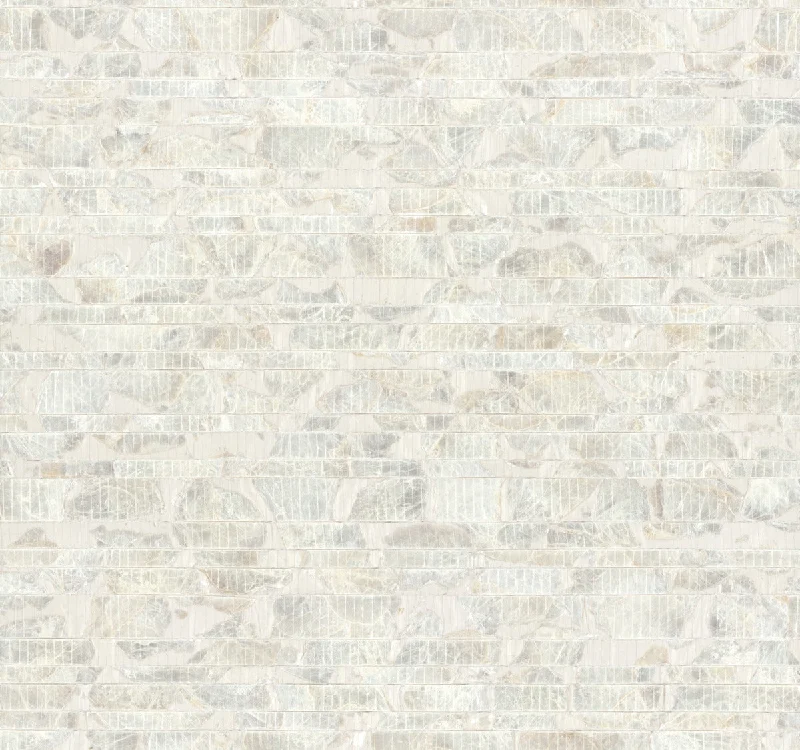 Retro creative wallpaper free-Capiz Offering White Pearl Wallpaper from the Signature Collection