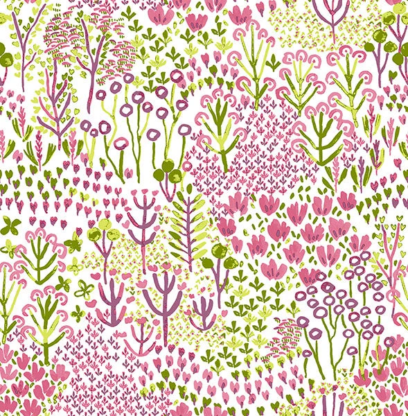 Free resource wallpaper free-Chilton Pink Wildflowers Wallpaper from the Happy Collection