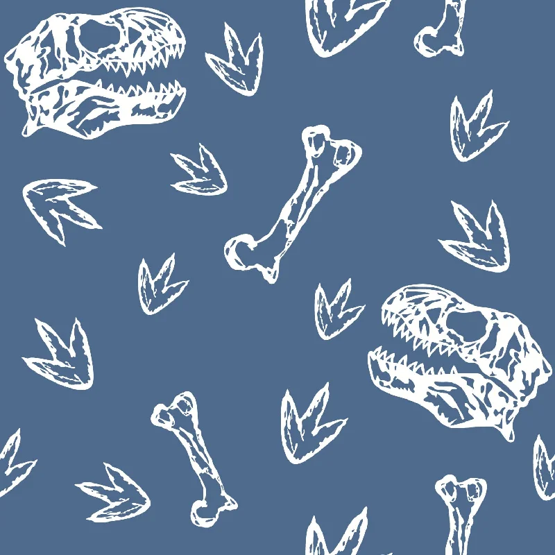 Winter snowflake wallpaper free-Dinosaur Bones Peel & Stick Wallpaper in Blue