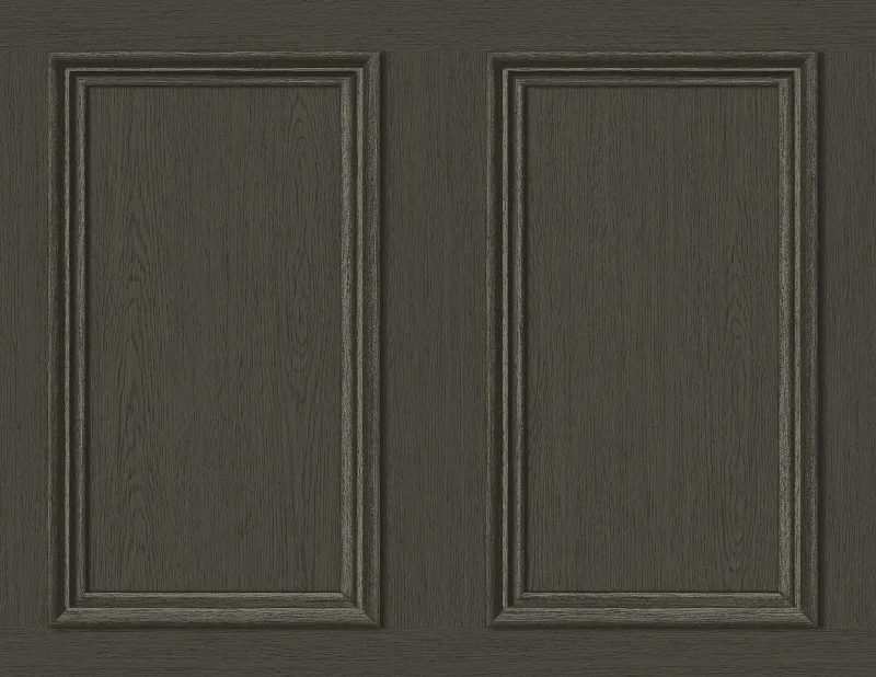 Tablet fit wallpaper free-Faux Wood Panel Peel & Stick Wallpaper in Charcoal