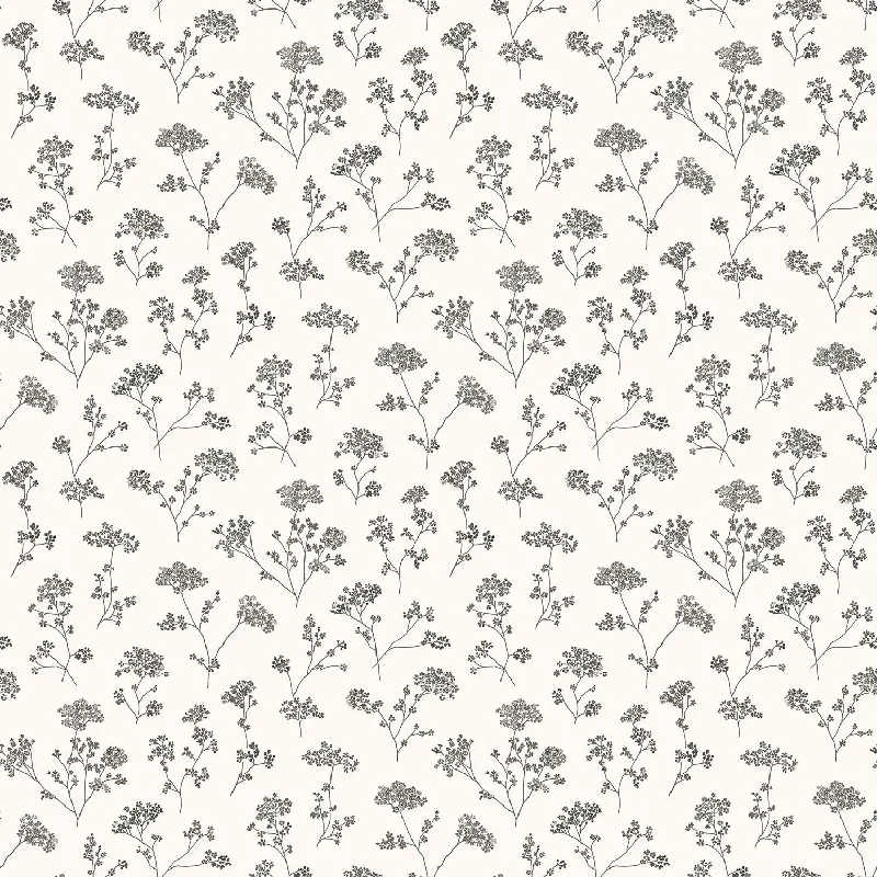 HD illustration wallpaper free-Floral Black/White Wallpaper from the Miniatures 2 Collection