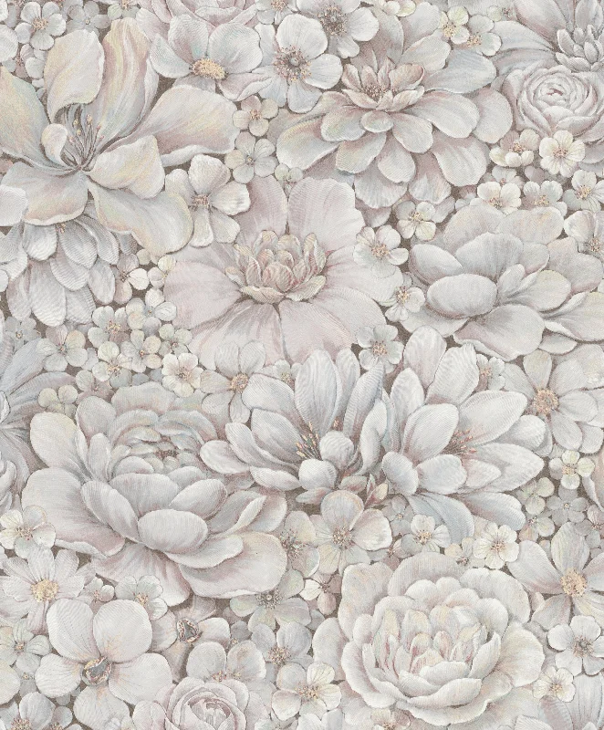 Free wallpaper editor apps-Floral Texture Pink/Grey Wallpaper from Eden Collection