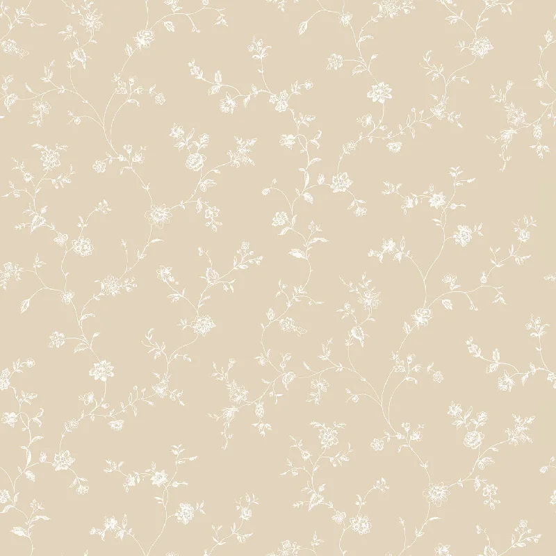 Wallpaper collection free favorites-Floral Trail Beige Wallpaper from the Miniatures 2 Collection