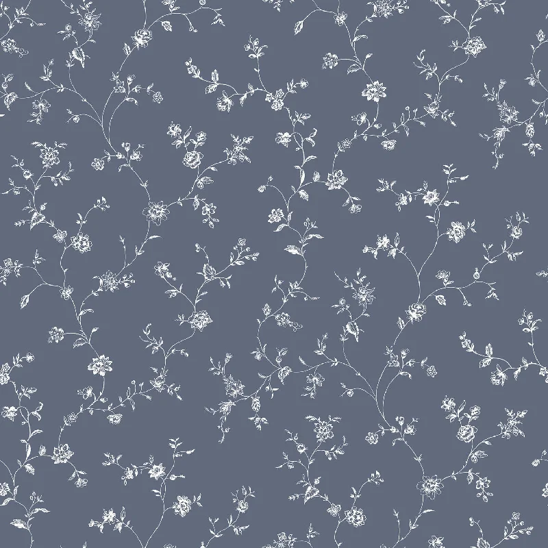 Animated wallpaper tutorial free-Floral Trail Navy Wallpaper from the Miniatures 2 Collection