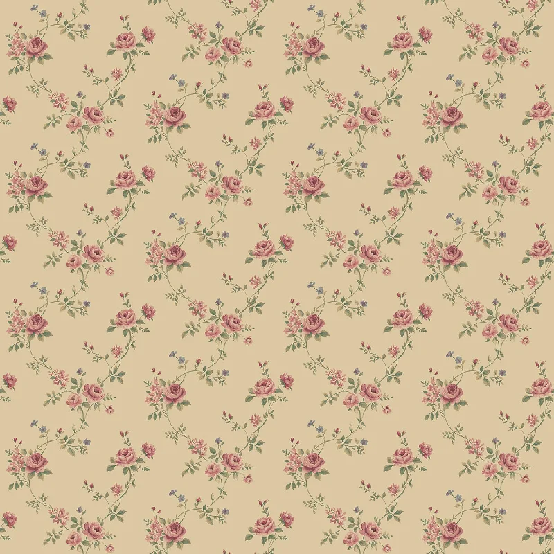 Simple black wallpaper free-Floral Trail Red/Green Wallpaper from the Miniatures 2 Collection