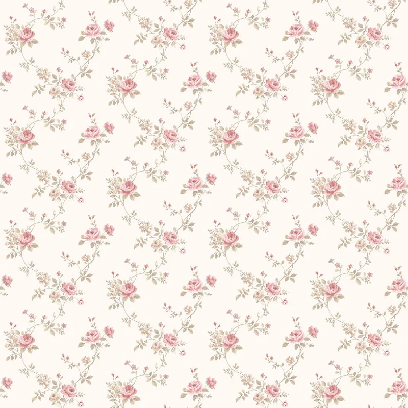 Phone HD wallpaper free-Floral Trail Red/Ivory Wallpaper from the Miniatures 2 Collection