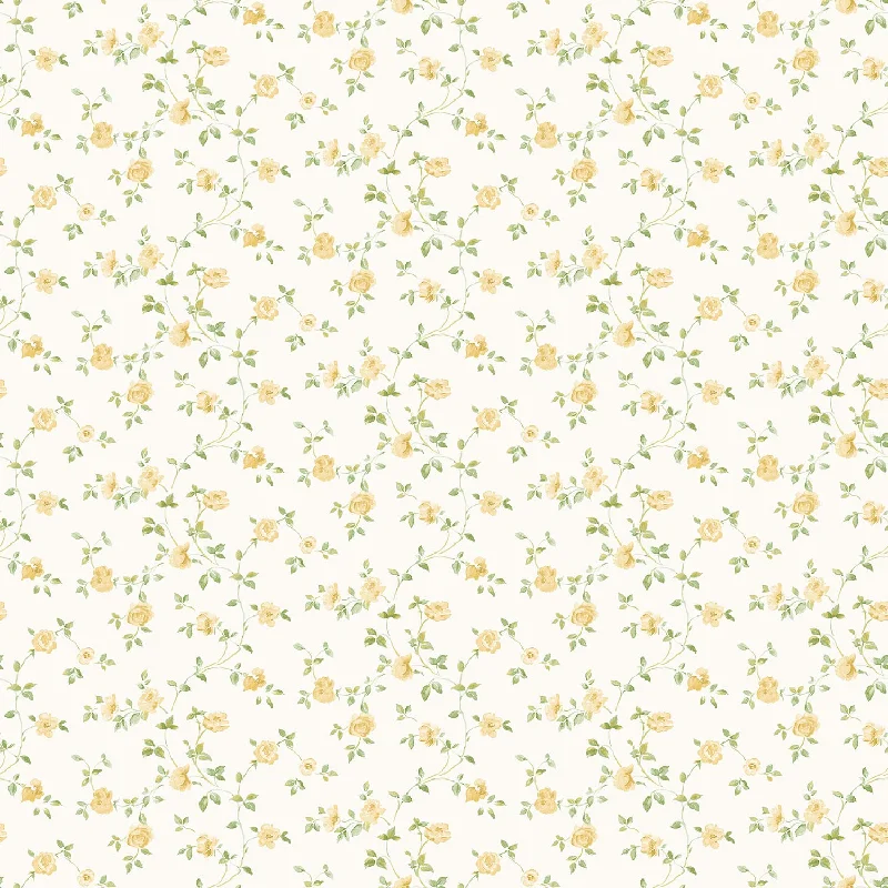 Fresh fruit wallpaper free-Floral Yellow/Green Wallpaper from the Miniatures 2 Collection