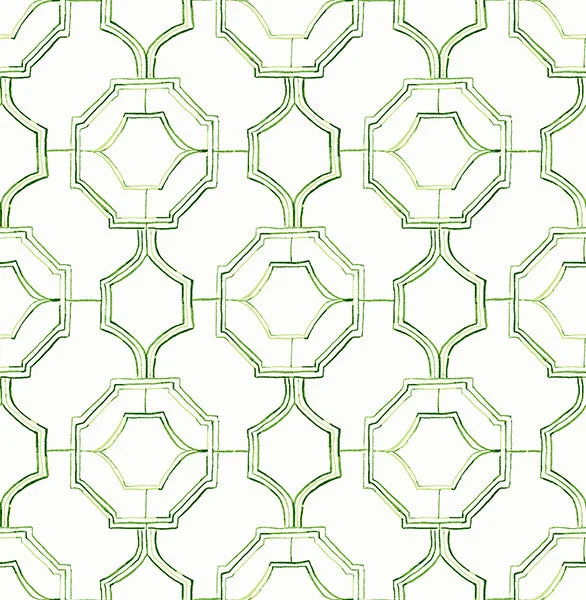 Blue starry wallpaper free-Gallina Green Trellis Wallpaper from the Happy Collection