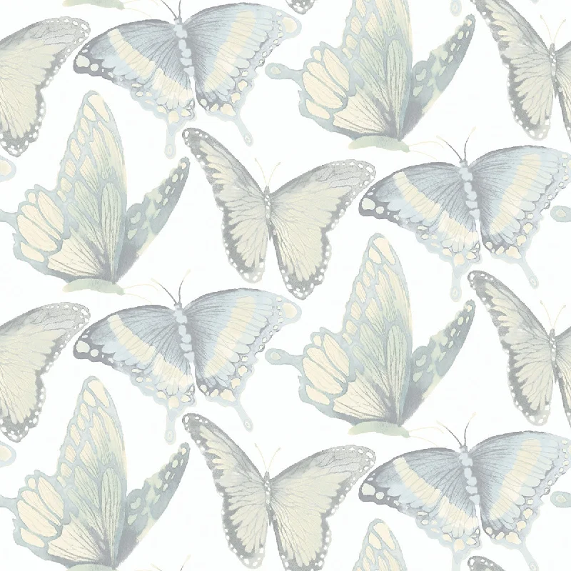 Fresh fruit wallpaper images-Janetta Mint Butterfly Wallpaper from the Thoreau Collection