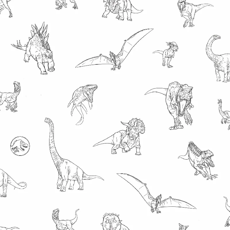 Kids cartoon wallpaper free-JW Dinosaurs Peel & Stick Wallpaper in Black