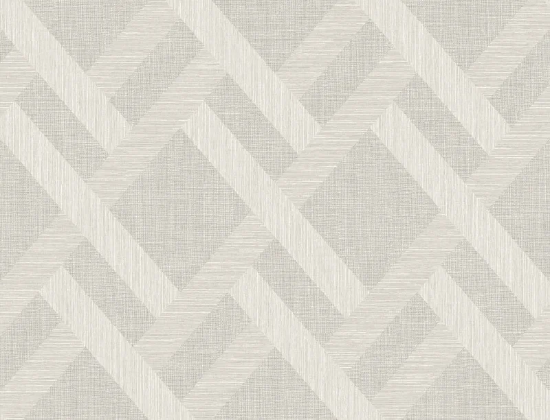 Minimalist style wallpaper design-Linen Trellis Morning Fog Wallpaper from the Even More Textures Collection