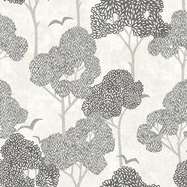 Retro pattern wallpaper free-Lykke Black Textured Tree Wallpaper from Hannah Collection