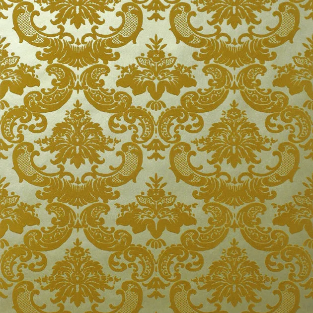 Naruto wallpaper classic free-Madison Velvet Flock Wallpaper in Golden by Burke Decor