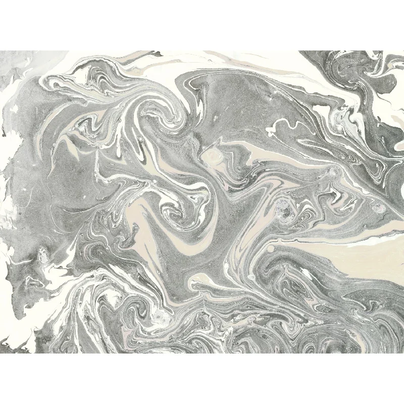 Custom creative wallpaper ideas-Mr. Kate Acrylic Pour Peel & Stick Wall Mural in Grey