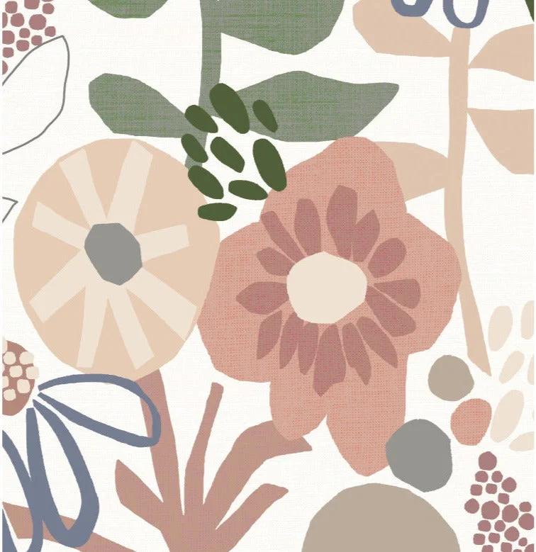 Tablet wallpaper size fit-Mr. Kate Desert Floral Peel & Stick Wallpaper in Pink