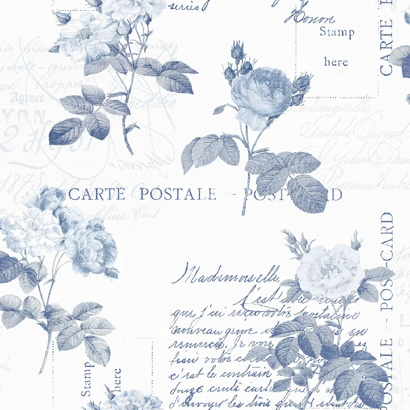 Music album cover wallpaper-Postale Rose Blue Wallpaper from the Nostalgie Collection