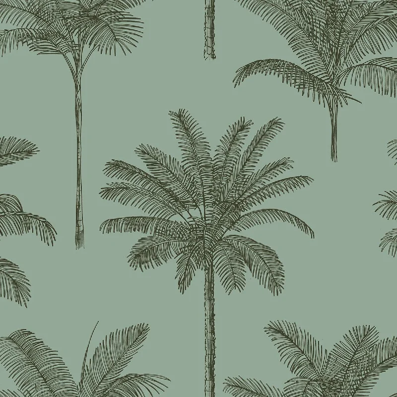 Free wallpaper resource sites-Taj Sage Palm Trees Wallpaper from Design Department by Brewster