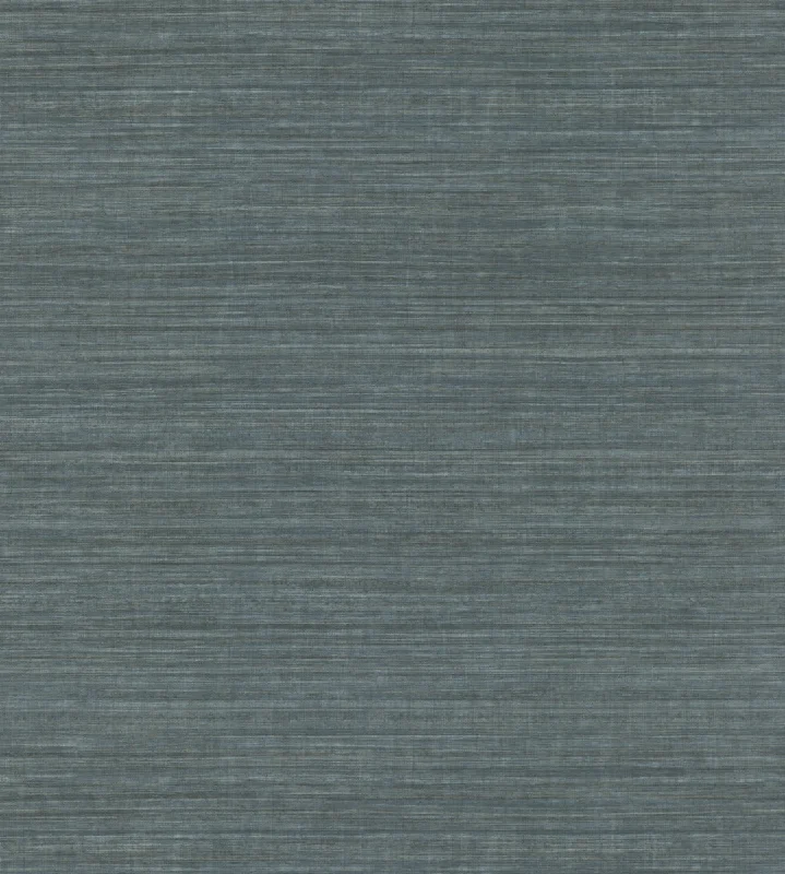 Soothing blue sea wallpaper-Tasar Silk Wallpaper in Ink Press Blue from the Natural Digest Collection