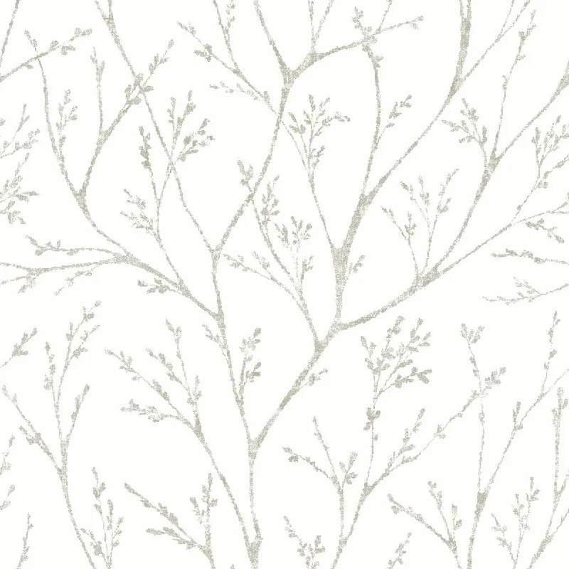 Cute rabbit wallpaper free-Tree Branches Glint Peel & Stick Wallpaper