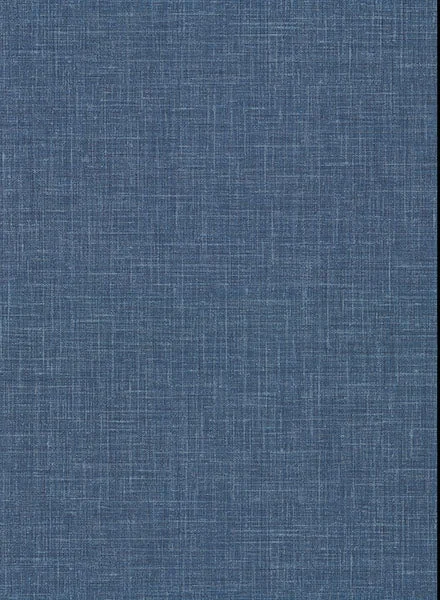 Blue starry sky wallpaper-Upton Indigo Faux Linen Wallpaper from the Main Street Collection