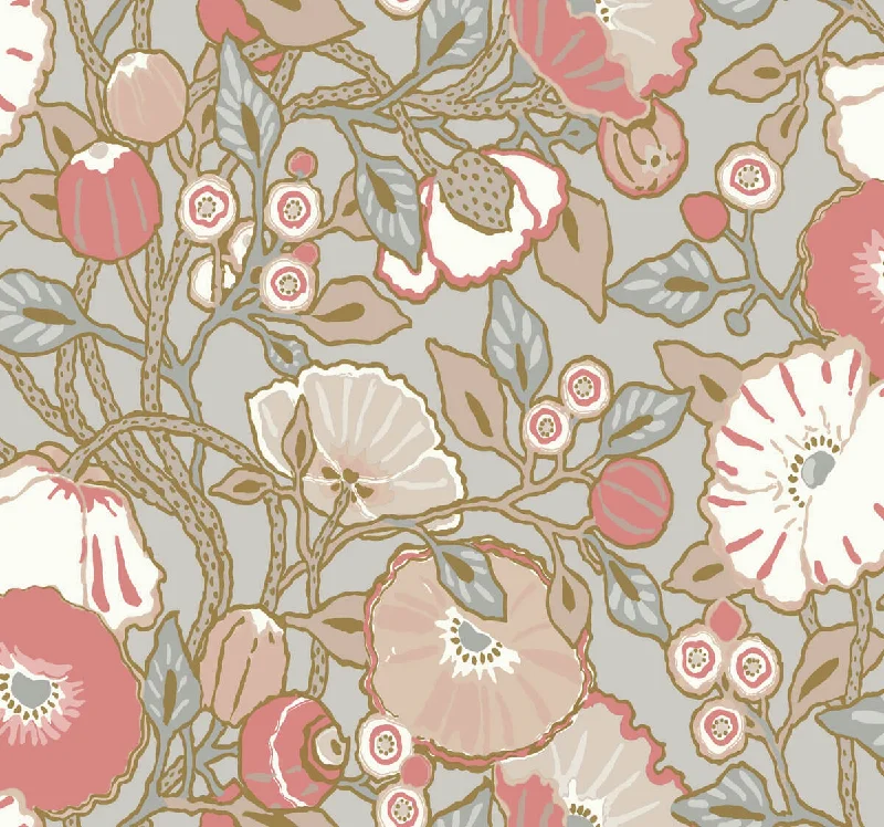 Anime scenery wallpaper aesthetic-Vincent Poppies Dove Wallpaper from the Greenhouse Collection