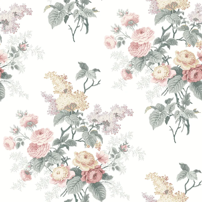 Tech keyboard wallpaper free-Waverly Emma's Garden Peel & Stick Wallpaper in Pastel