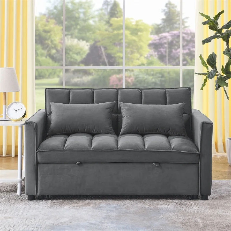 large sofa with cozy cushions -3-in-1 Sleeper Sofa,Convertible Sofa,3-Position Adjustable Backrest