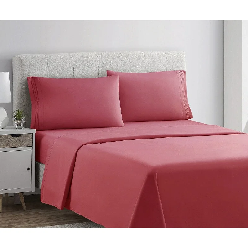 high-end bed frame with sleek lines-3-Piece Twin XL Size 1800 Series Bed Sheet Set