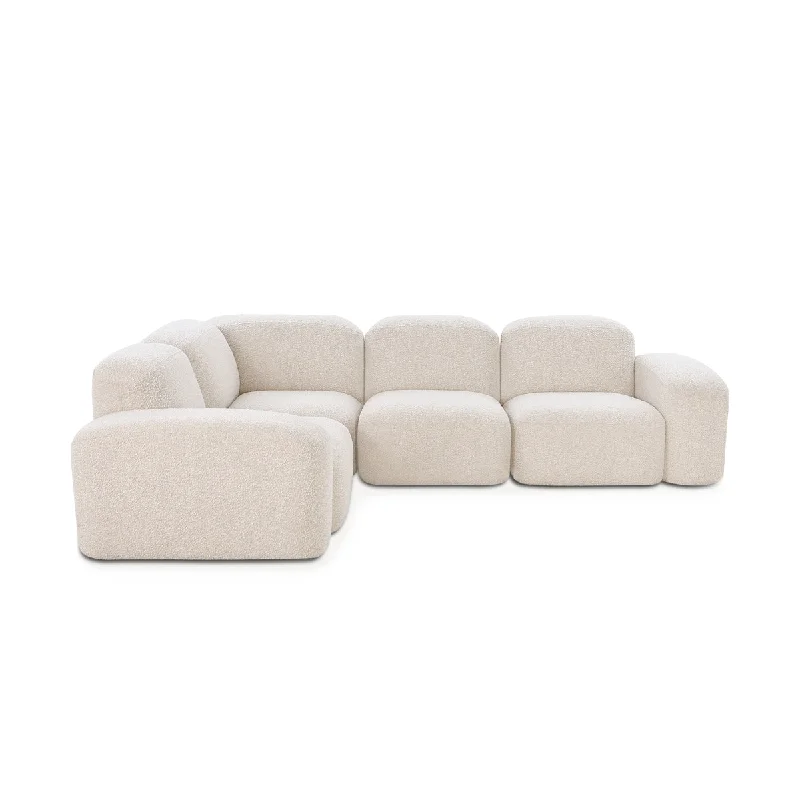 large fabric sectional sofa -Muse 4 Piece Modular Sofa (Bronte Whipped Cream)