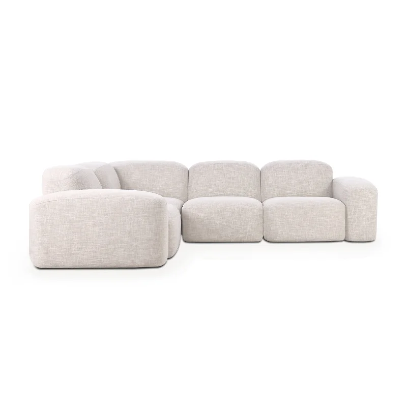 low profile sofa with sleek design -Muse 4 Piece Modular Sofa (Byron Oyster)