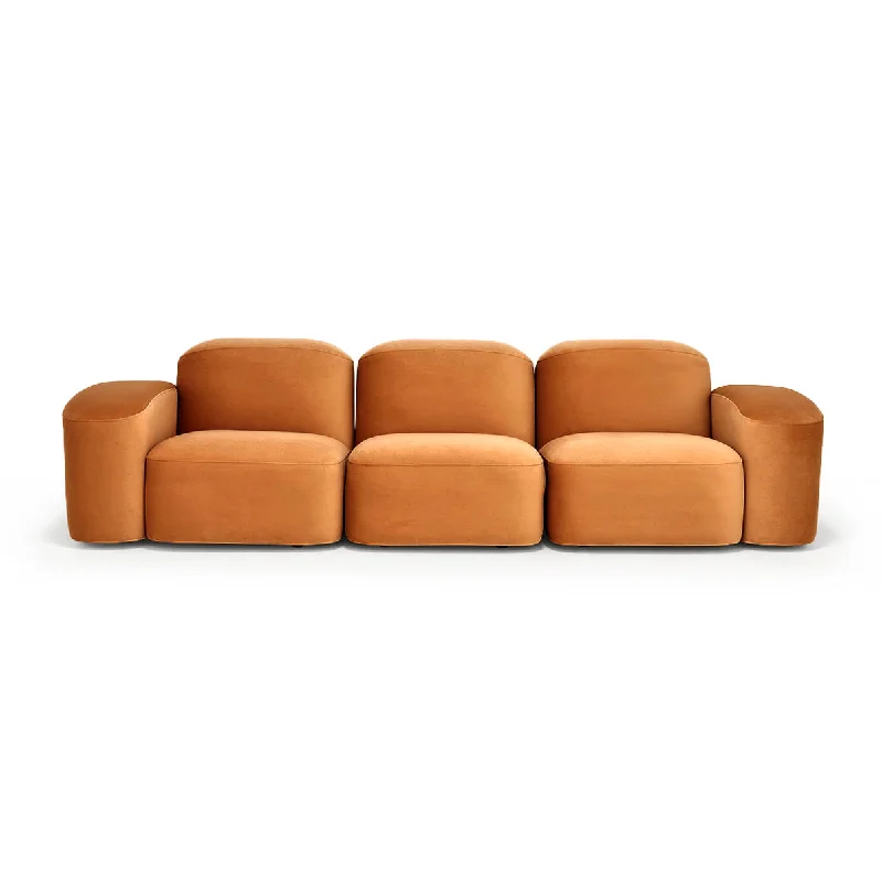 elegant sectional sofa for living room -Muse 3 Seat Sofa (Malibu Caramel)