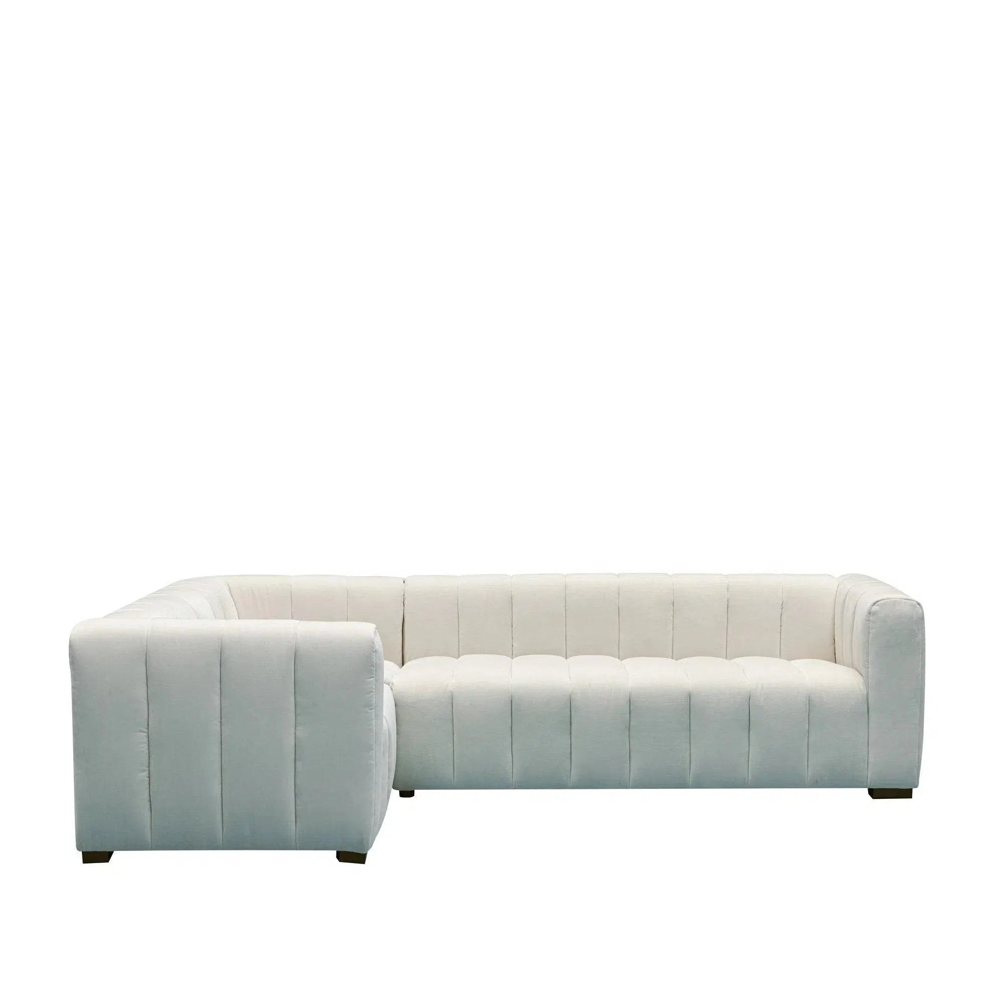 custom-made leather sofa -Messina - Corner Sofa 1 single, 1 double - Coconut Milk