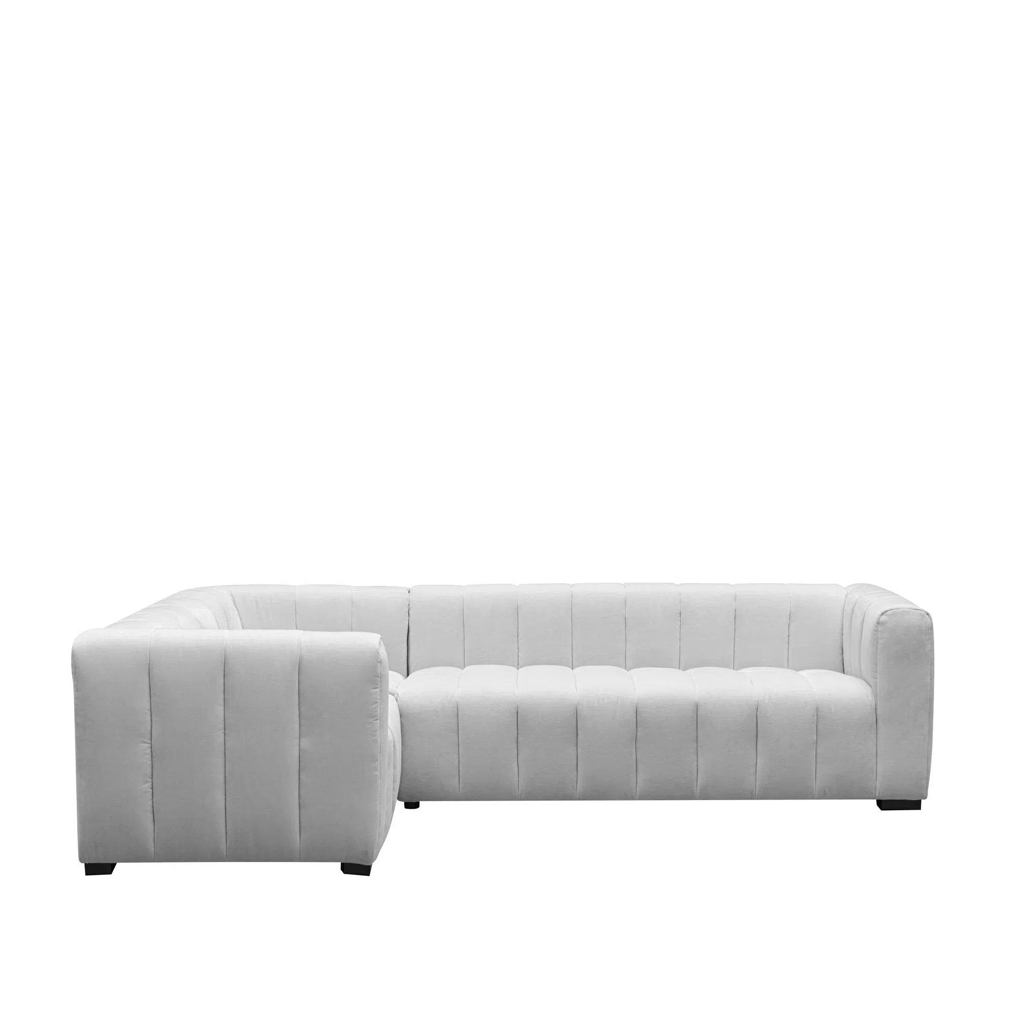 fabric sofa with high back -Messina - Corner Sofa 1 single, 1 double - Light Grey