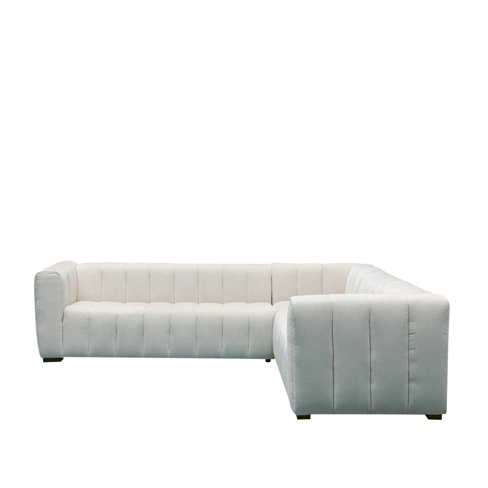 modern style sofa with low arms -Messina - Corner Sofa, 2 double, 1 corner - Coconut Milk