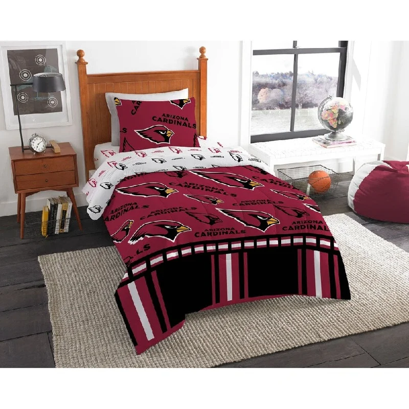 bed with modern minimalist frame-NFL 808 Arizona Cardinals Twin Bed In a Bag Set