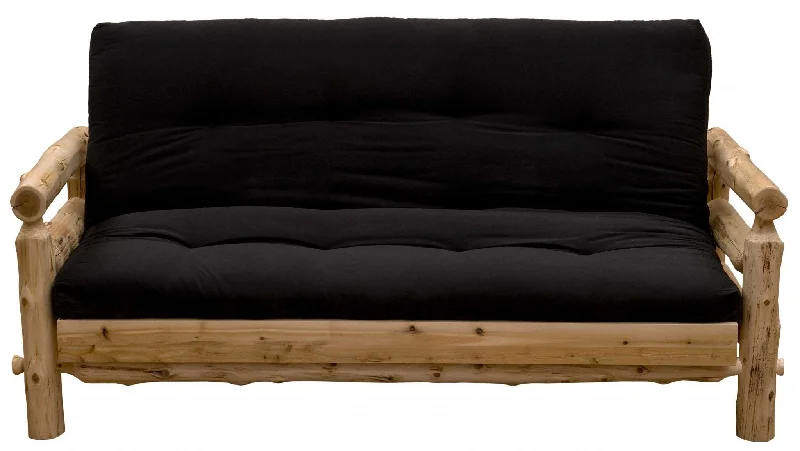 adjustable sectional sofa for comfort -1 Cotton Sleeper Sleeper Sofa With Wood Brown Legs - Black