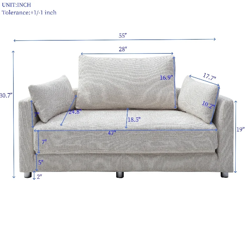 sectional sofa with plush cushions and pillows -133.84" Convertible U-Shaped Sectional with Chaise and Ottoman, Memory Foam Design